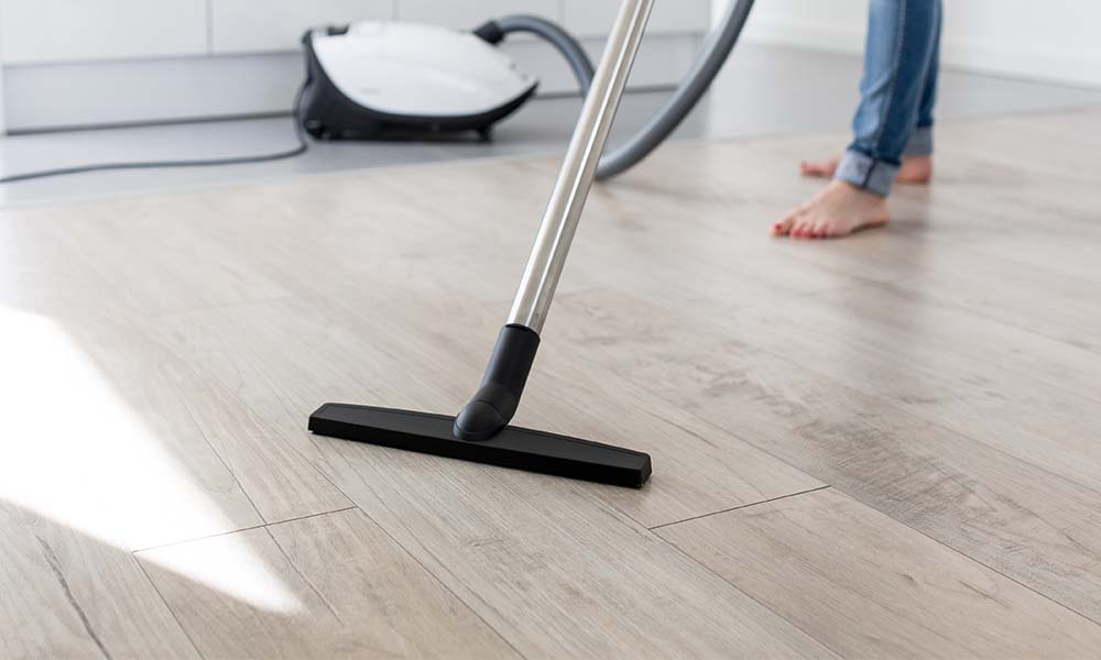 person vacuuming 