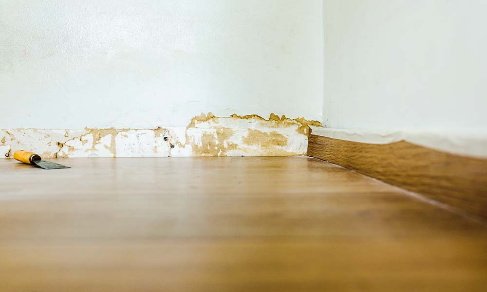 removed skirting board and chisel 