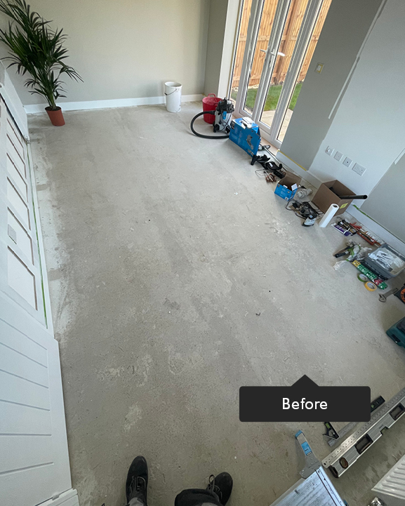 Blank canvas living room with white, cream and grey walls
