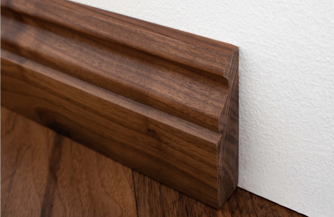 Lacquered Solid Walnut Skirting Board 95 x 20mm - SW8