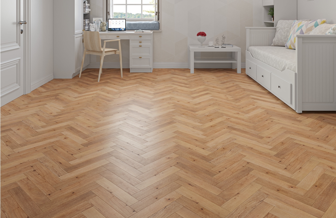 Thorpe Ranch Solid Oak Herringbone