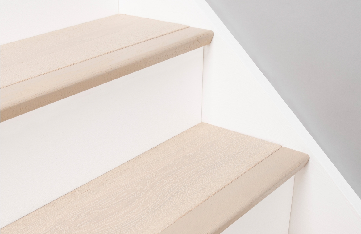 Whitewashed Solid Oak Stair Nosing - SW7