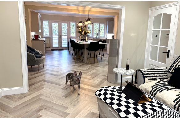 Deluxe Light Brown Herringbone Click Vinyl