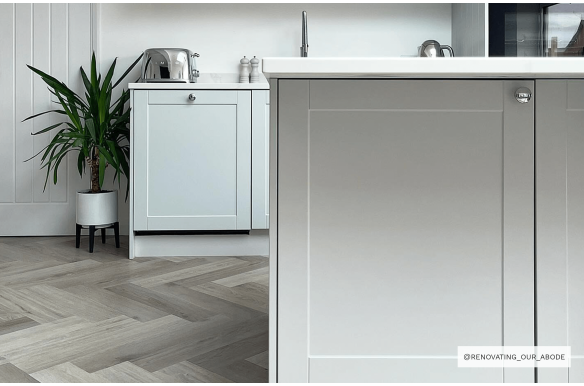 Deluxe Light Brown Herringbone Click Vinyl