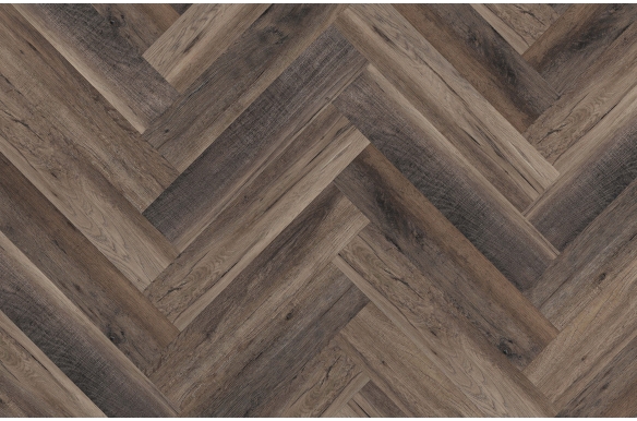 Deluxe Espresso Herringbone Click Vinyl