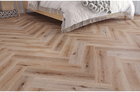 Deluxe Golden Sienna Herringbone Click Vinyl