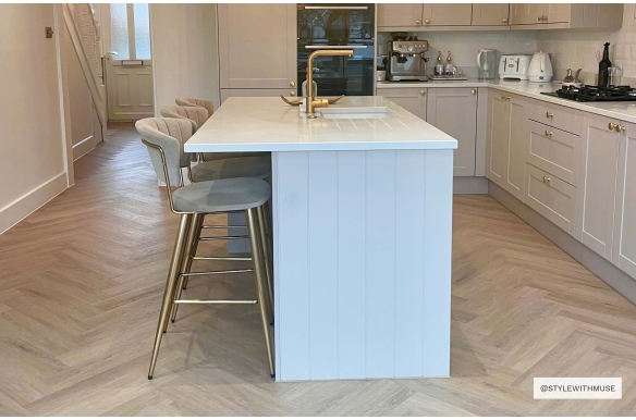 Classic Brushed Suede Herringbone Click Vinyl