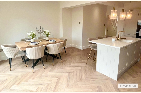 Classic Brushed Suede Herringbone Click Vinyl