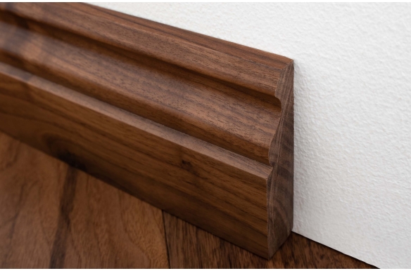 Lacquered Solid Walnut Skirting Board 95 x 20mm - SW8