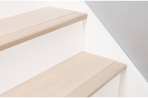Whitewashed Solid Oak Stair Nosing - SW7